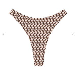 Monday Swimwear Brown and White Bikini Bottom